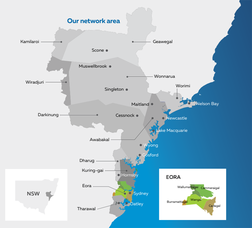 Ausgrid Network Area Map