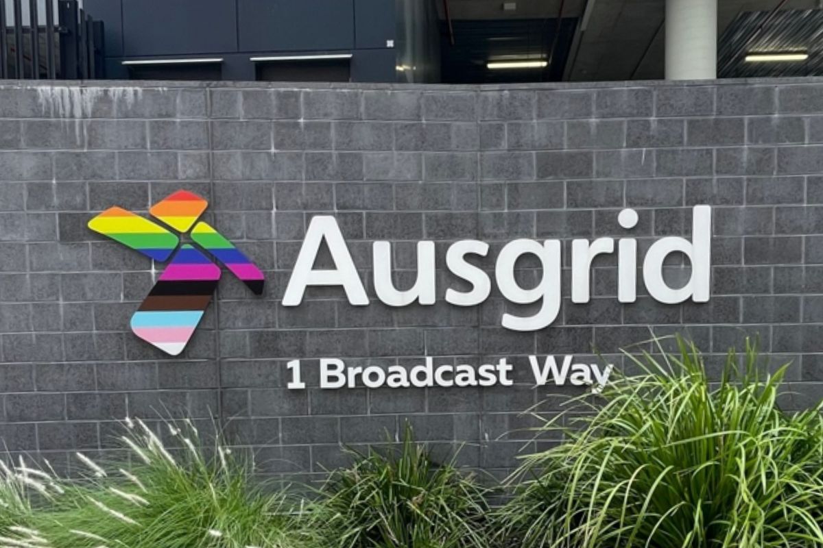 Ausgrid Office with LGBTQI+ Allies logo
