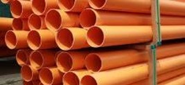 Example of orange conduit pipes