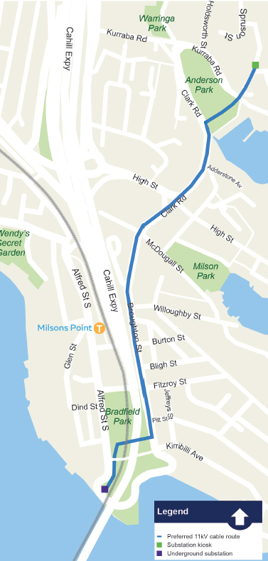 Sydney Habrour Tunnel Cable route