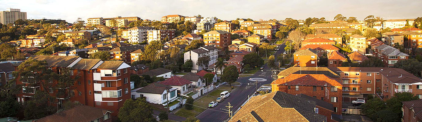 Sydney suburb shot from the air