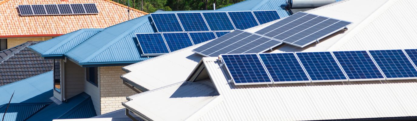 Solar panels on Australian roof