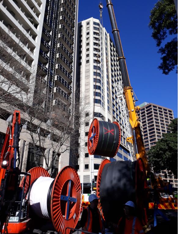 Work to install new underground cables in the Sydney CBD