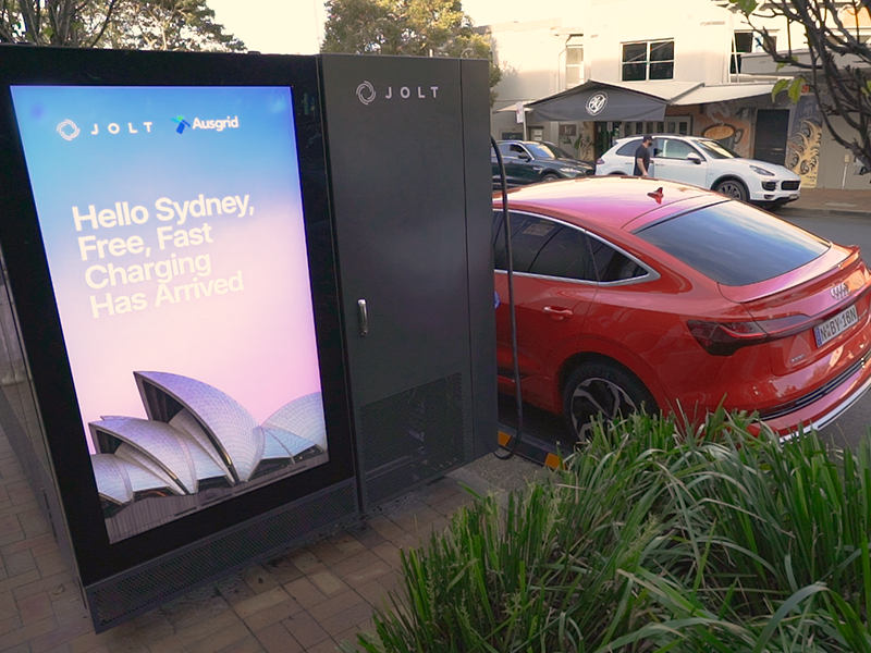 JOLT electric vehcile charging station launches at Mona Vale NSW Sept 2021