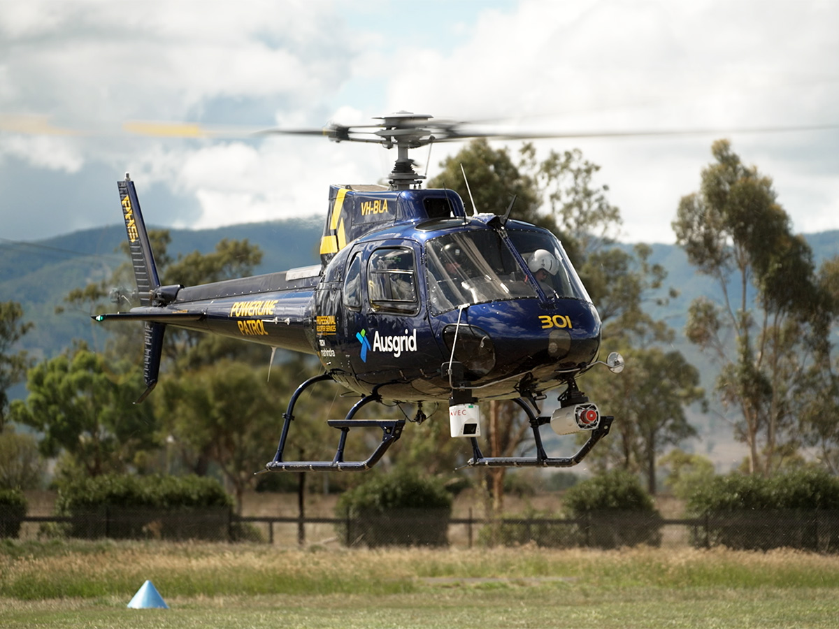 Ausgrid bushfire helicopter taking off