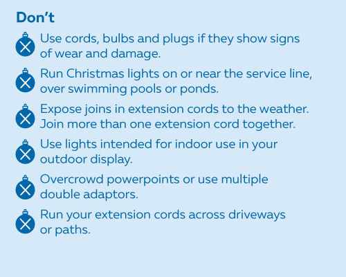 Christmas Electrical Safety - Don'ts