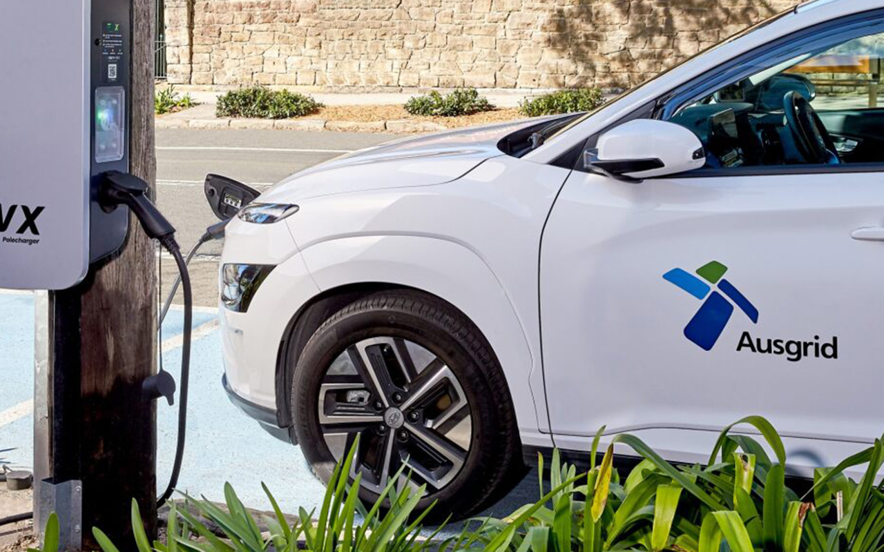 Ausgrid Electric Vehicle at charging site